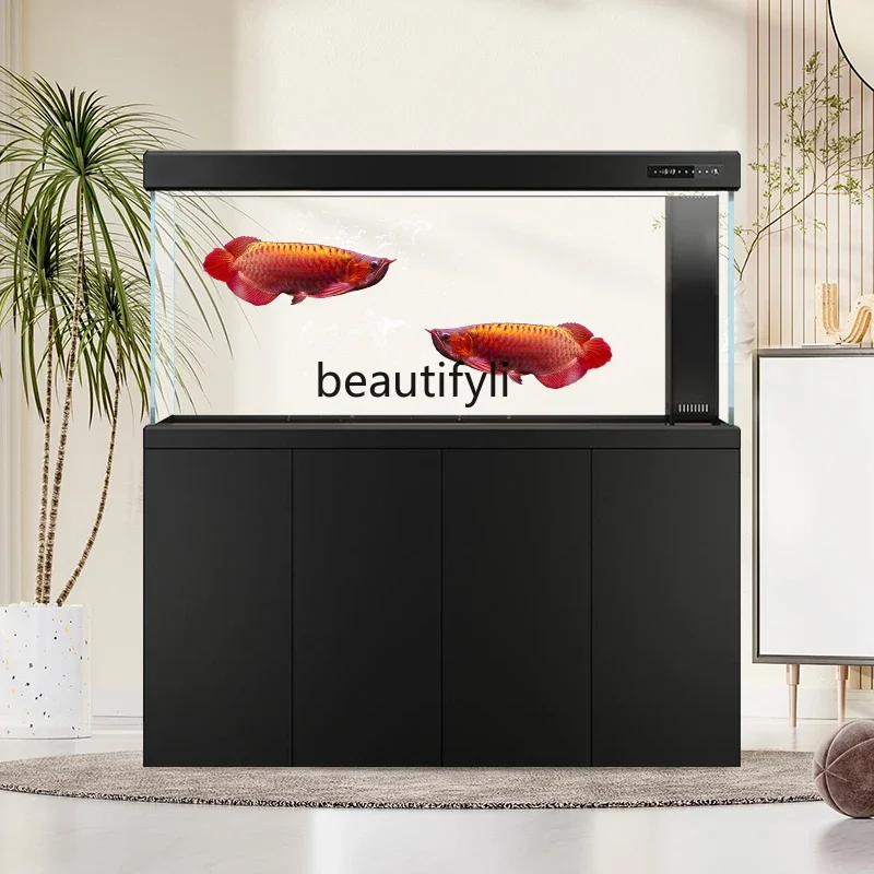 Light Luxury Super White Glass Dragon Fish Tank Living Room Large Intelligent Bottom Filter Ecological Aquarium