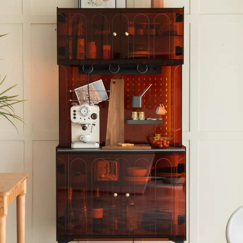 

Gray square light luxury dining side cabinet, Nordic simple living room storage combination wine cabinet