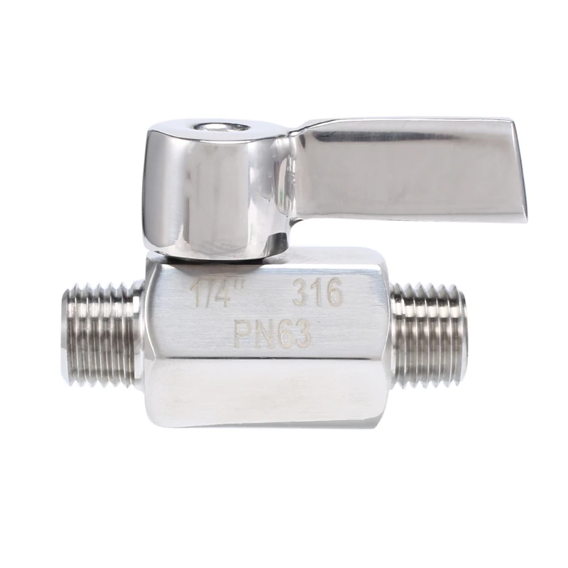 

316 Stainless Ball Valve - 1/4 Inch NPT Thread Male Small Mini Ball Valve (1/4Inch Male&Male)