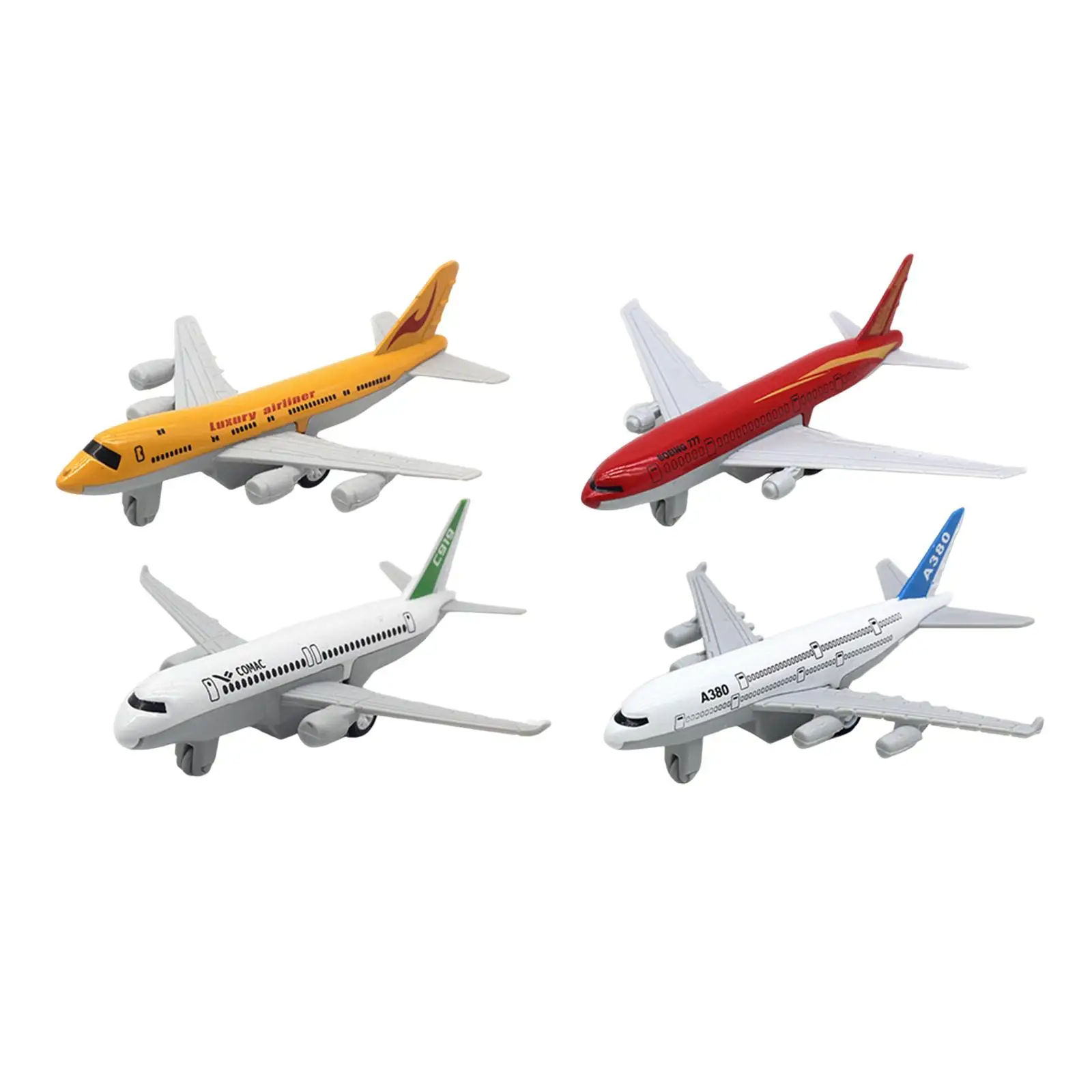 2x Flugzeugmodell mit Rückzugsfunktion, simuliertes Spielzeugflugzeug, Kinderspielzeug, Flugzeugjunge, Spielzeug für Dekor, Büro, Souvenirs, Regale, Geschenk