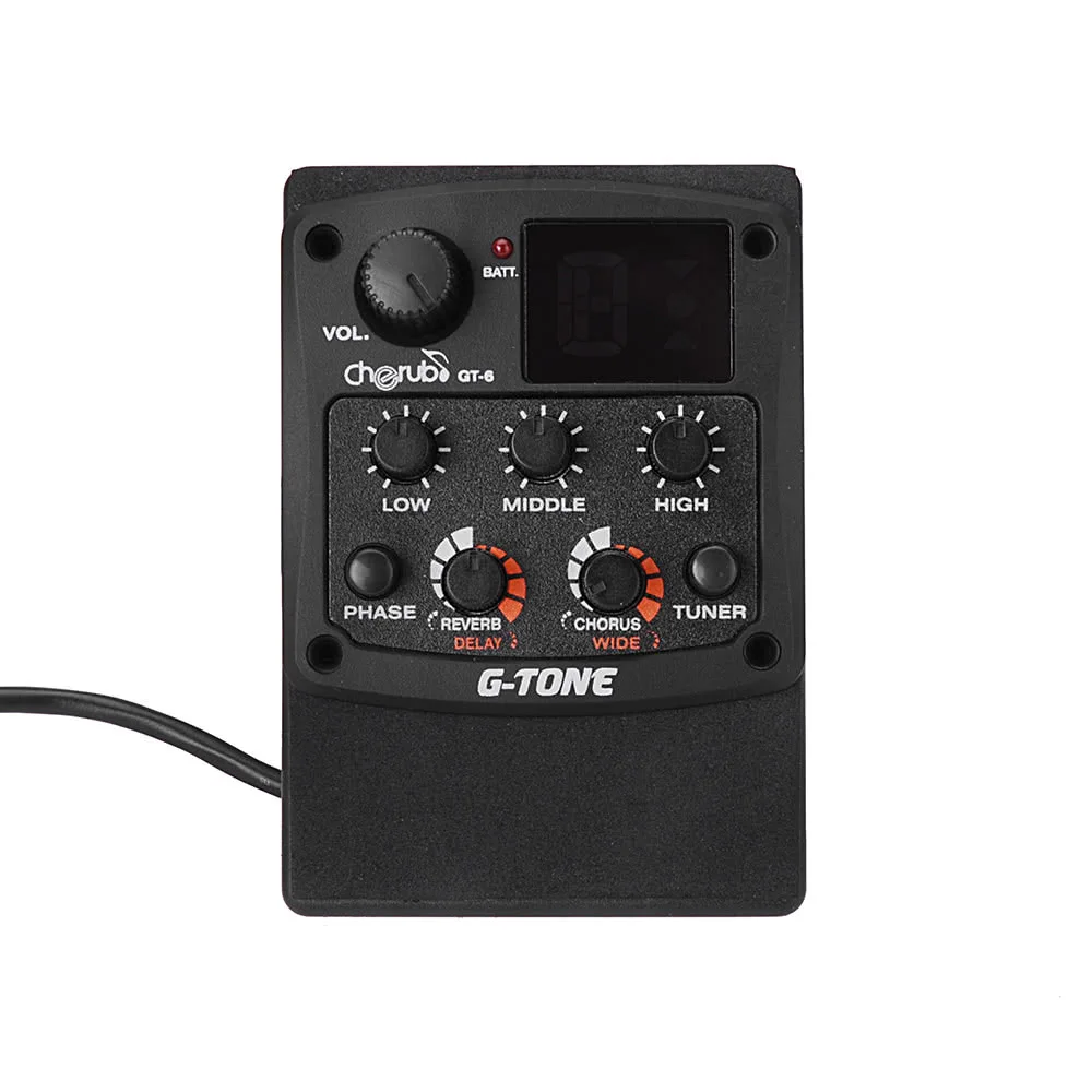 

Cherub G-Tone GT-6 Acoustic Guitar Preamp Piezo Pickup 3-Band EQ Equalizer LCD Tuner