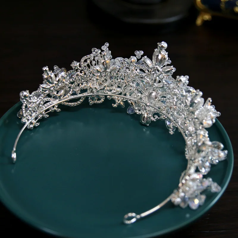 Luxury Bride Tiaras Headdress Wedding Hair Jewelry Accessories Crystal Crowns Bridal Headband Prom Party Pageant Tiaras Women