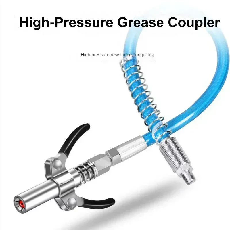 Grease Coupler Heavy-Duty Quick Release Grease Gun Coupler NPTI/8 10000 PSI Two Press Easy To Push Accessories