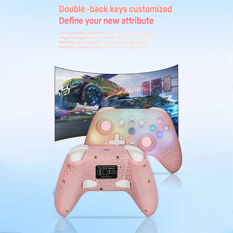 

ABKI-Ns21 Беспроводная игровая консоль + подставка для Switch/Ps3/Ps4/Android/Ios 6-осевой гироскопический джойстик Двухмоторный Bluetooth-геймпад Легко в использовании