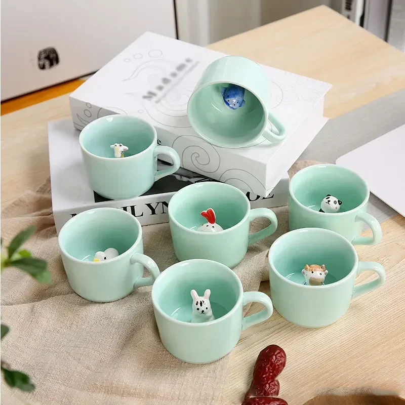 Creativo carino 3D animali forma tazza di ceramica tazza di caffè al latte con manico per regalo cucina di casa bicchieri tazze Muti-Shape