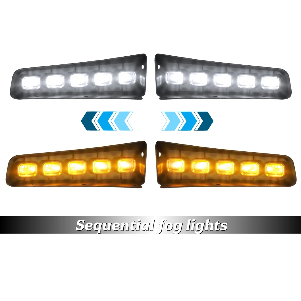 LED Fog Light Turn Signal DRL Unit for 2021-2025 Ford Bronco 2/4 Door 5 LEDs Daytime Running Light High Performance Lighting