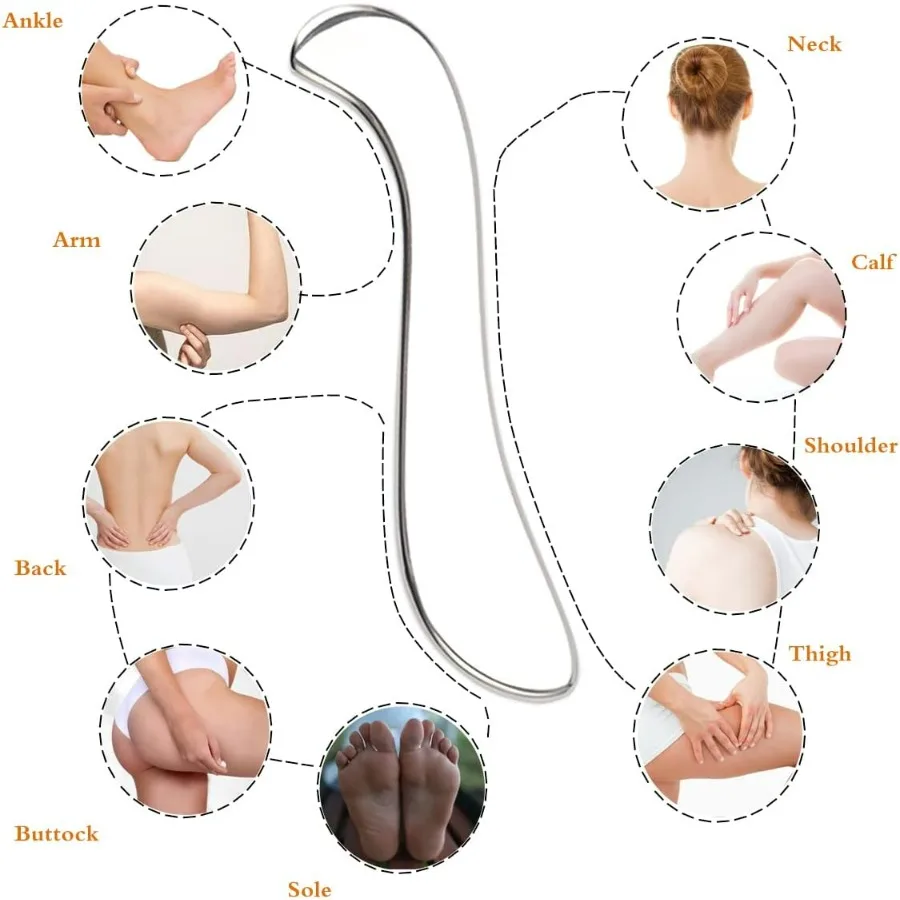 Stainless Steel Muscle Scraper, Gua Sha Tool for Deep Tissue & Myofascial Release, Body Sculpting Massage Tool view 4