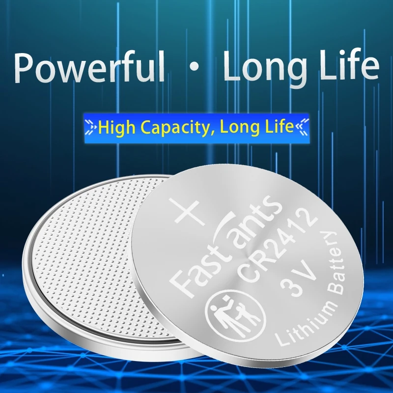 Original CR2412 3V Coin Battery Lithium Button Cell for Corolla Honda Civic Red Flag Car Key Remote Control Seiko Watch
