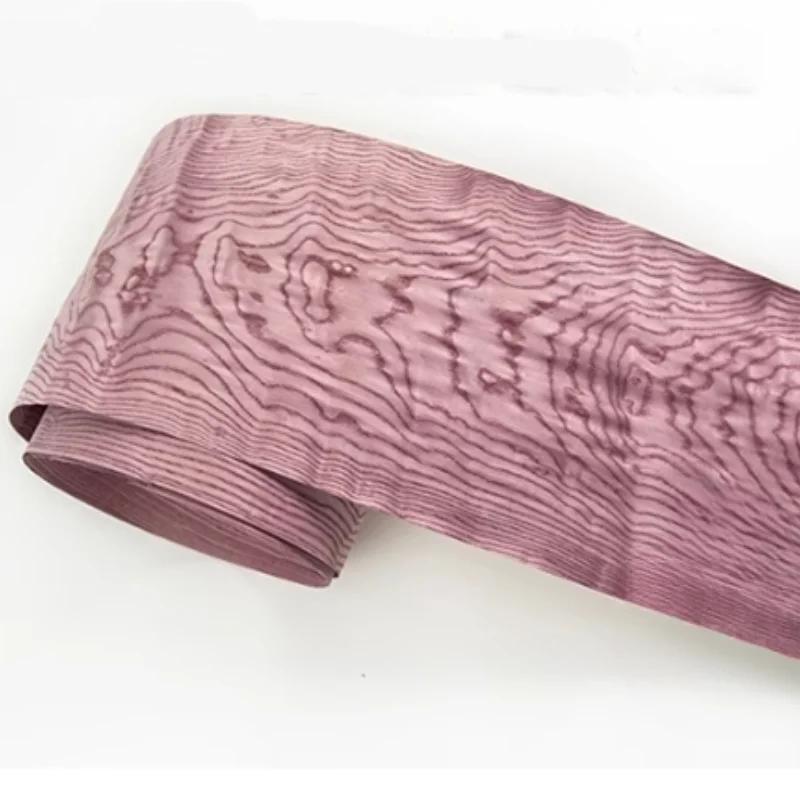 Natural purple-red dyed solid wood veneer crafts wood leather decorative veneer (without nonwoven fabric)L:2.5Metersx240x0.4mm