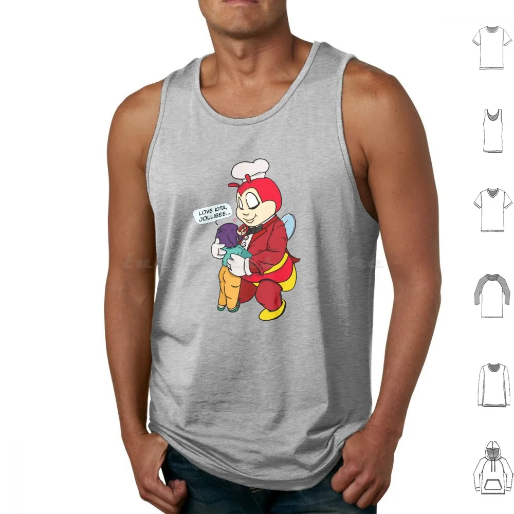 Jollibee Love Kita Pinoy Filipino Tank Tops Print Cotton Putangina Tangina Tangina Lifestyle Pinoy Pinay Filipino