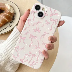 For Redmi Note 13 Cases Ballet Style Pink Bowknot & Ribbon Phone Case For Xiaomi Redmi Note 12 Pro Plus 12S 11S 11 10S 13C Cover