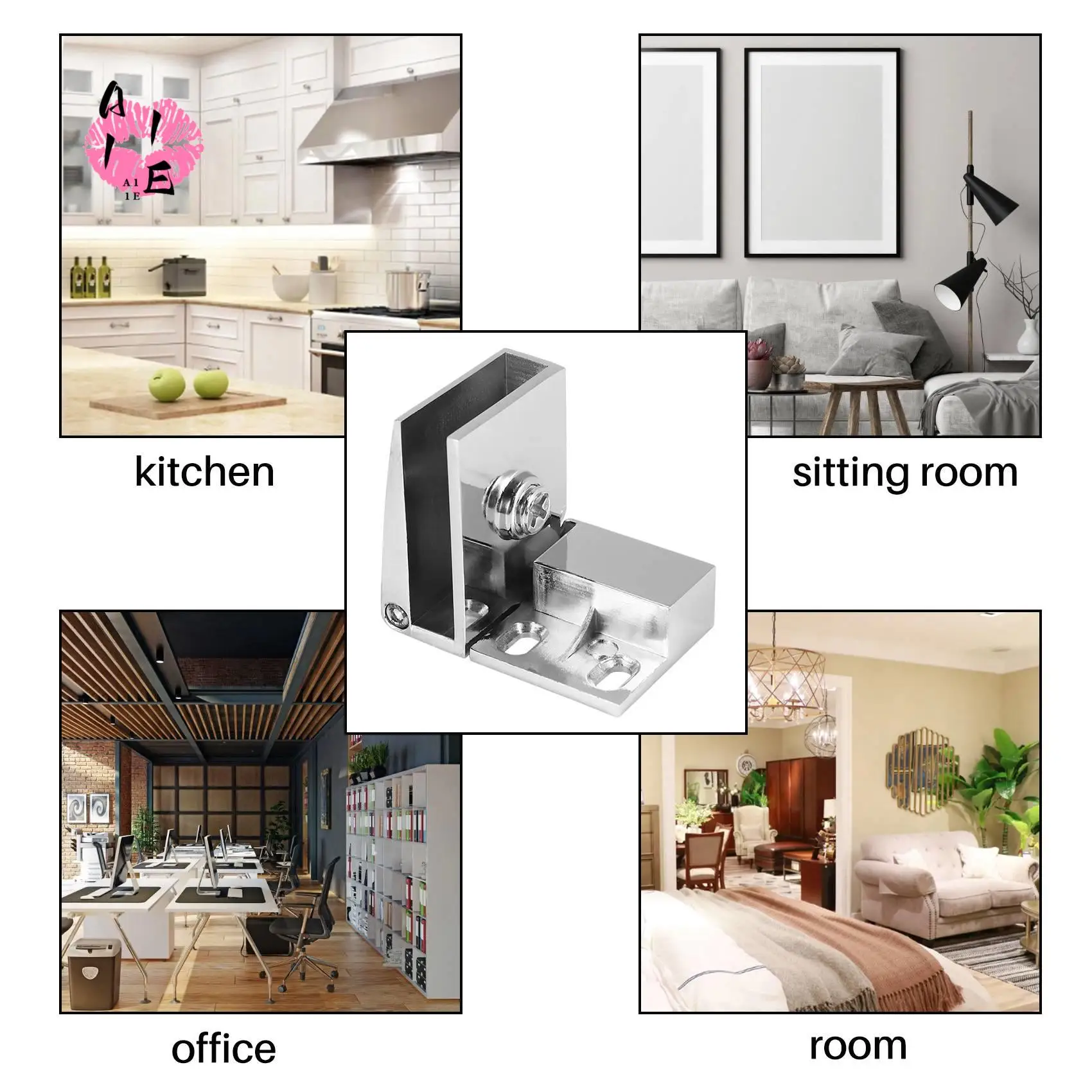 

A11E-4 Pack Glass Door Hinges Glass Cabinet Door Hinge Glass Wine Cabinet Hinge Glass Display Hinge