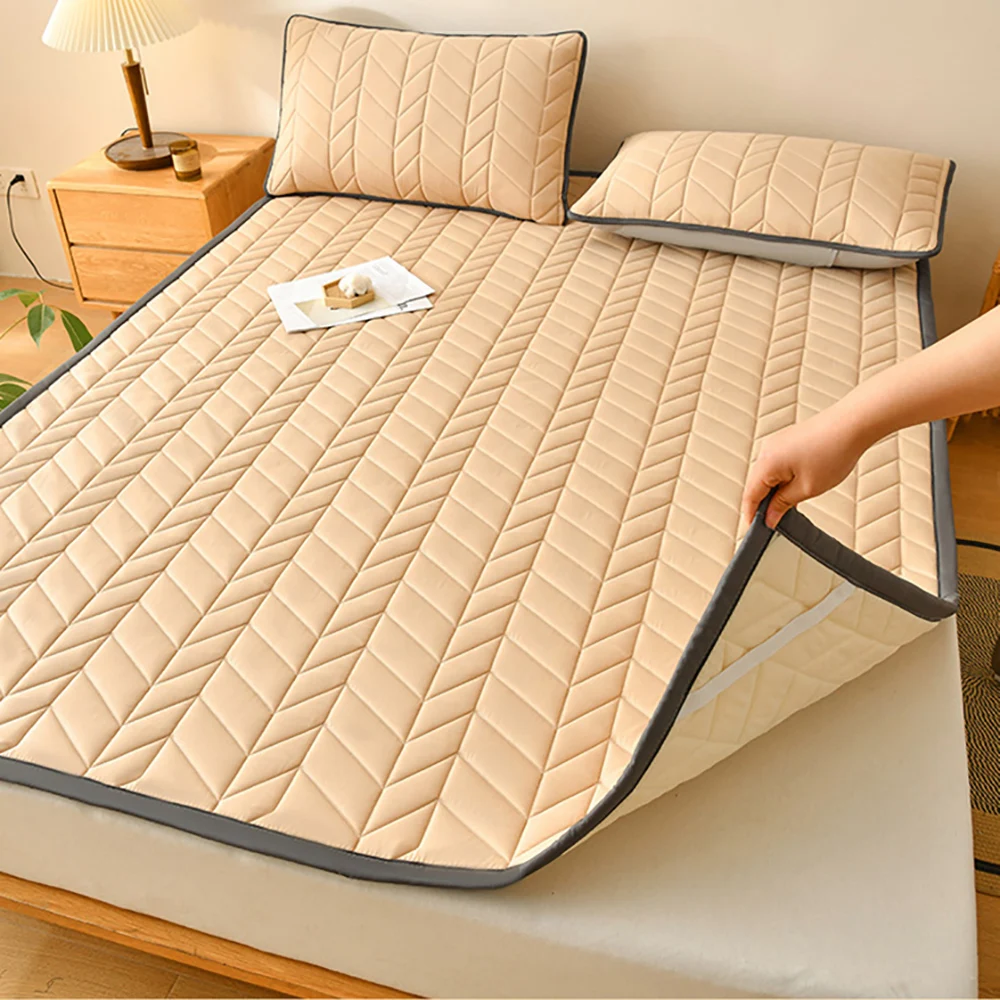 

Folded Soft Thin Mattress Topper Bed Cushion Protector Mat Home Dormitory Quilted Single Double Bedsheet Tatami Sleeping Pad