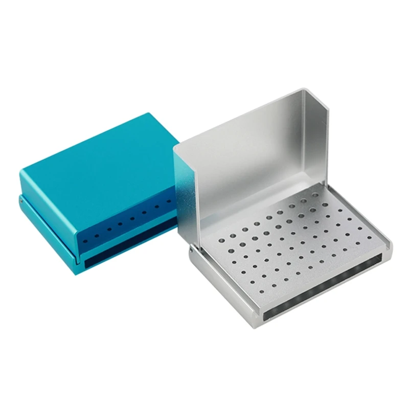 

58 Holes Dental Bur Holder Autoclave Box Portable Polishing Brush Cup Block Dental Bur Block for Needle Bur