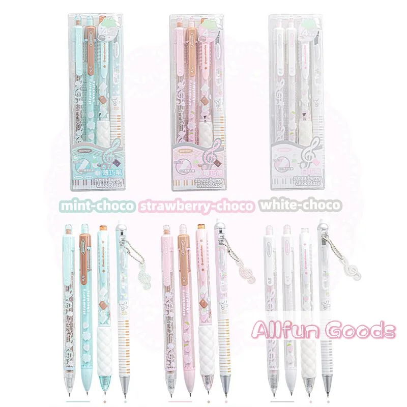 Strawberry Chocolate Series 0.5mm Gel Ink Pens Set Cute Student Ballpoint Pen Soft Grip Smooth Writing Office School Supplies view 6
