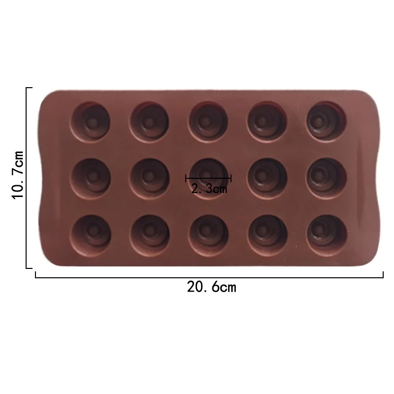 15 consecutive round silicone chocolate molds with dots in the middle, maltose molds, fire paint wax standing molds