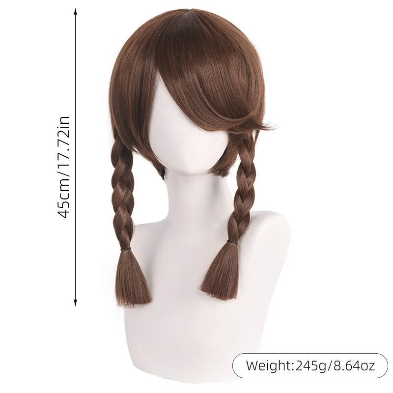 Parrucche per capelli ricci castano scuro da donna Parrucca lunga intrecciata da donna diritta