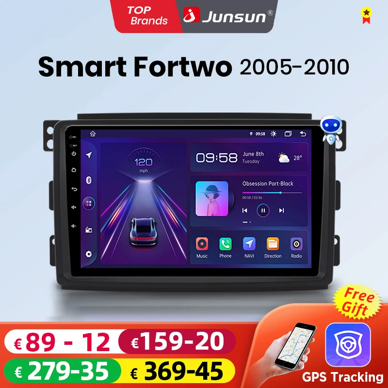 Junsun Drahtlose CarPlay Android Auto Auto Radio Für Mercedes Benz Smart Fortwo 451 2005 - 2010 GPS Multimedia 2din Systeme stereo