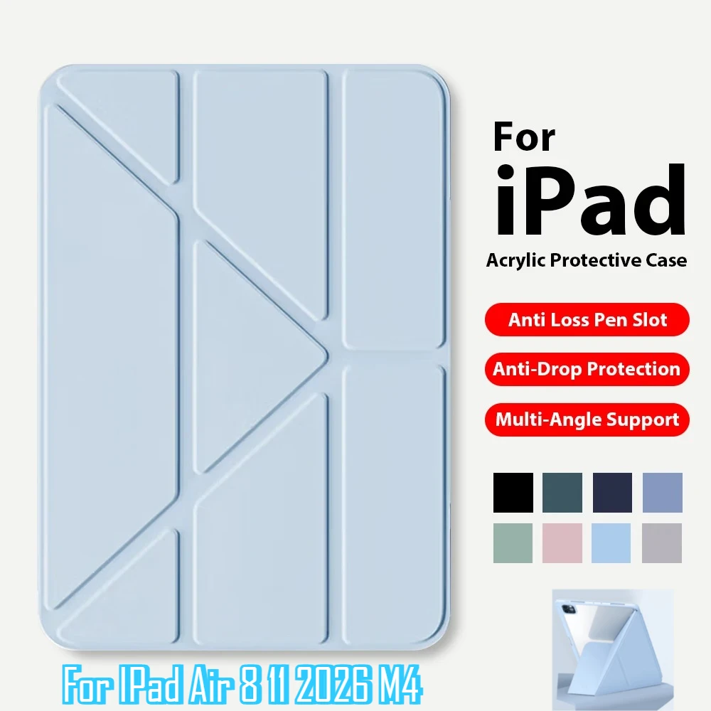 Für iPad Air 8 M4 Hülle 2026 A19 12. 11. Gen Pro M5 M4 12.9 9. 10. Gen 13 11" M3 M2 5 4 Mini 7 6 10.9 " Stifthalter Schutzhülle