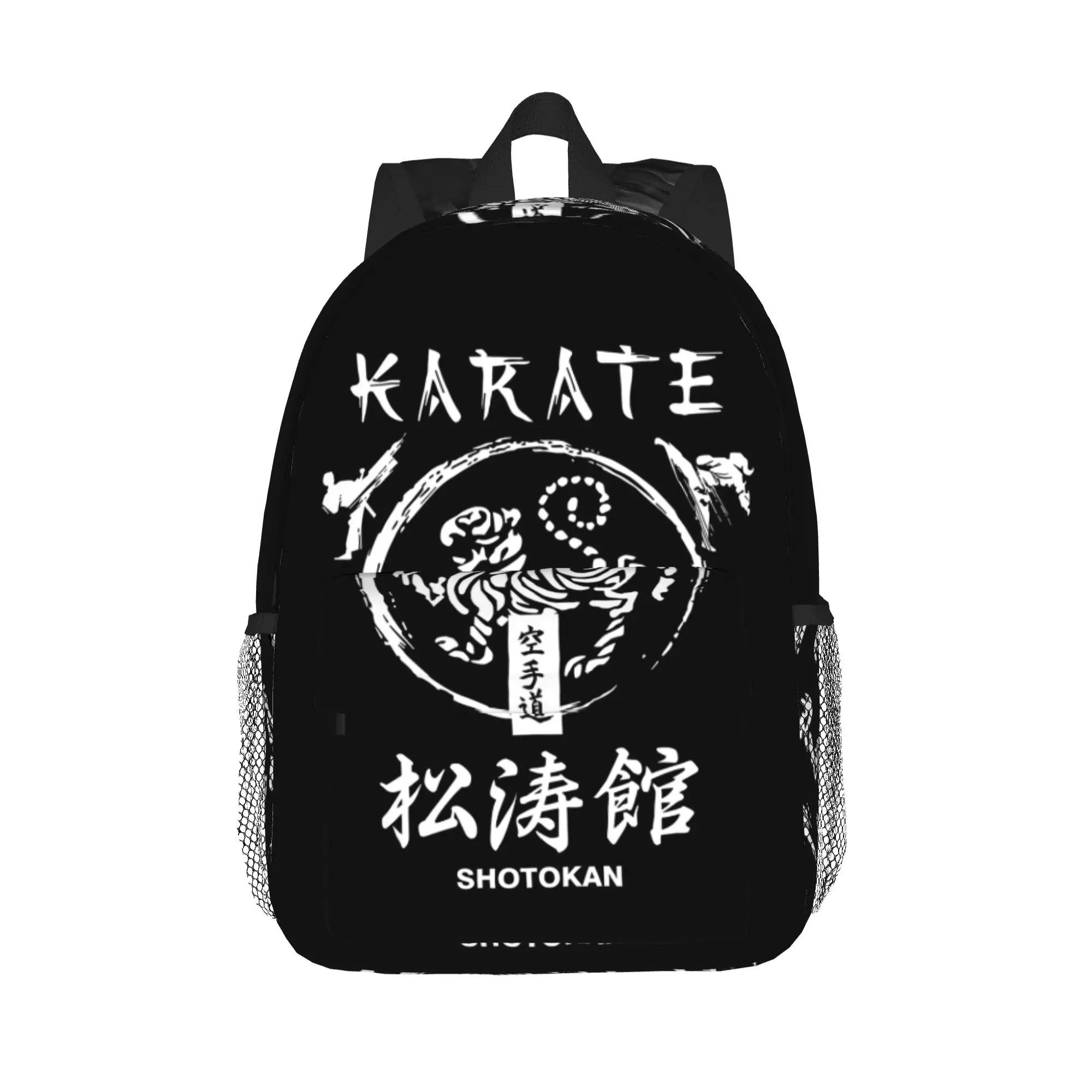 Shotokan Karate Symbol And Kanji White Text Backpack Hot Sale Daypack Boys Girls BookBag Shoulder Bags for Men Women School Bag