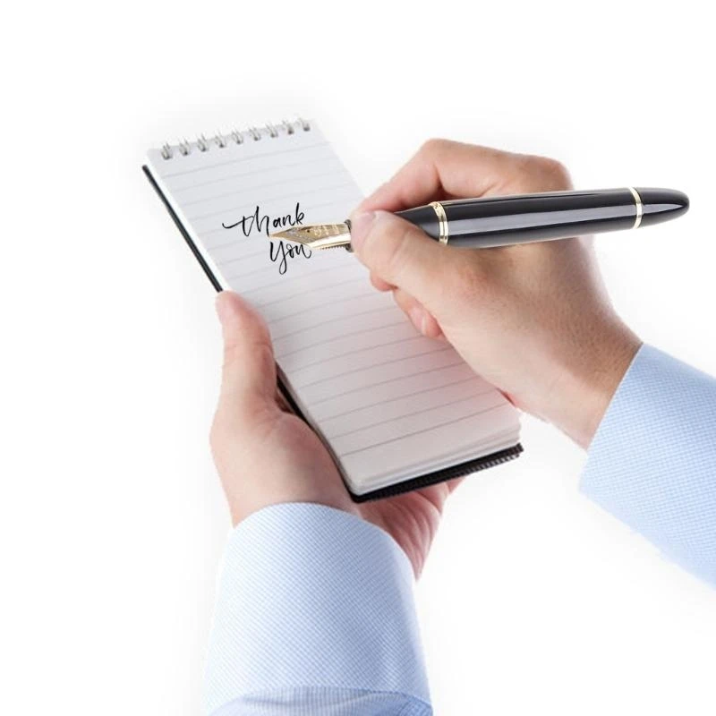 

Q5WA Jinhao X450 Black Nib Gold Trim Fountain Pen Nice Gift