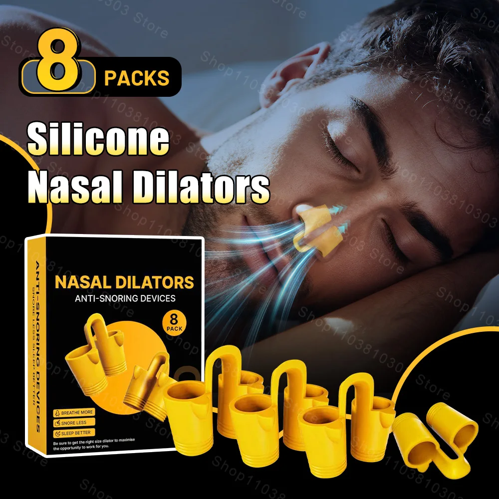 

8Packs Nasal Dilators Silicone Anti Snoring Devices Nose Vents Air Intake Snore Stopper Sport Nose Clip for Better Sleeping