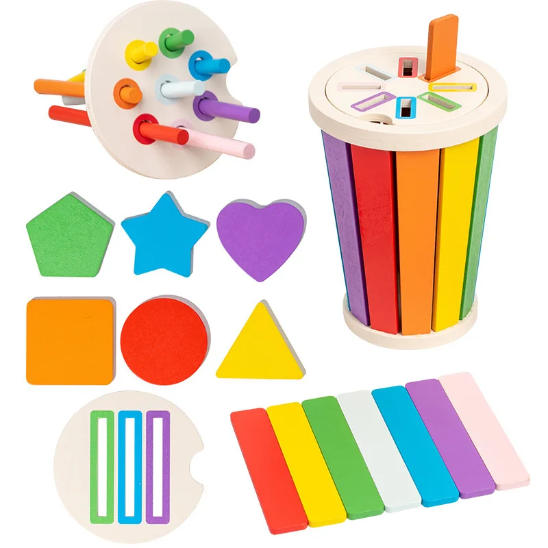 Brinquedos correspondentes de classificação de cores, brinquedos de reconhecimento de formas de madeira, brinquedos educativos para aprendizagem de matemática infantil, presentes esportivos