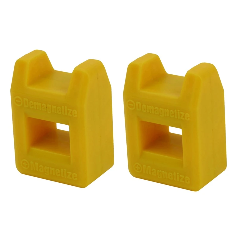 Promotion! 2X Screwdriver Magnetizer Degaussing Demagnetizer Magnetic Practical Pick Up Tool Color:Yellow