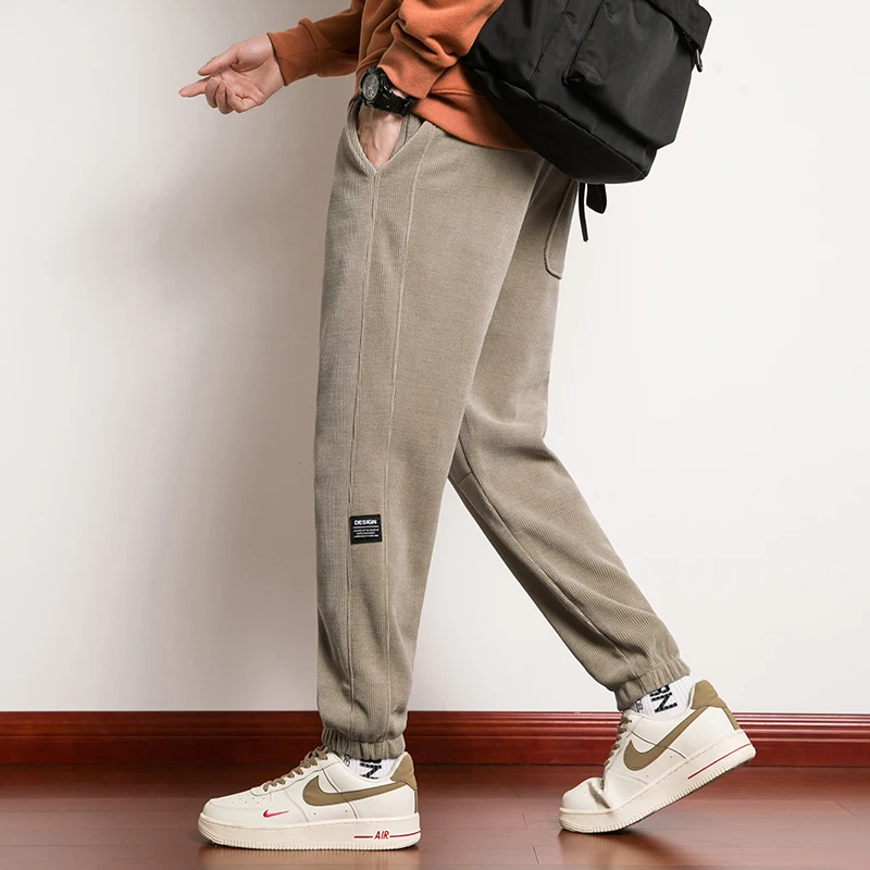 

Спортивные брюки свободного кроя из вельвета для мужчин, весна-осень, модные винтажные повседневные брюки с манжетами, молодежный стиль Vitali Faion Brand