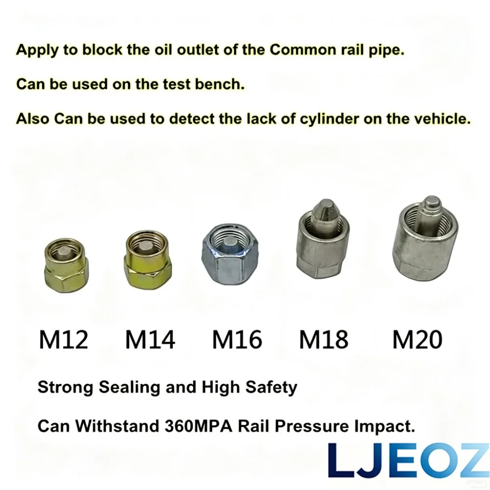 Diesel Common Rail Pipe Plug Oil Tue Sealing Screw M12 14 16 18 20 Fuel Pump Test Bench Spare Part