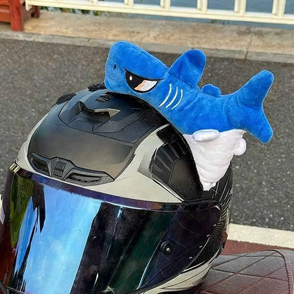 

Motorcycle Helmet Shark Decoration Plush Shark Helmet Personalized Display Style Accessory Helmet Personality Rider Accesso J6Q6