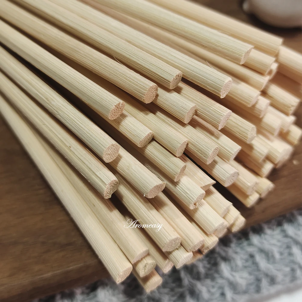 50pcs 5/4/3mm Natural Rattan Sticks Aroma Diffuser Refill Sticks Aromatherapy Diffuser Replace Stick Home Fragrance Reed Sticks