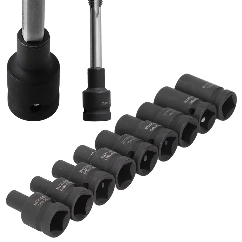 

B08B-1/2 Inch Drive 9 Pcs Tap Socket Set Molybdenum Steel For Electric Pneumatic Hand Wrench