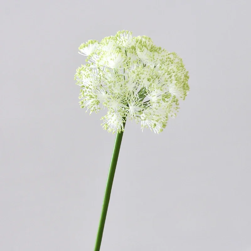 현대 미니멀리스트 인조 레이스 꽃, 녹색 식물, 양파 꽃, 민들레, 웨딩 장식, 홈 데코, 63cm