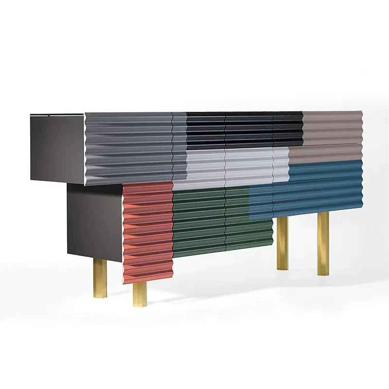 

Italian light luxury color dining side cabinet designer art decoration cabinet villa large apartment living room solid