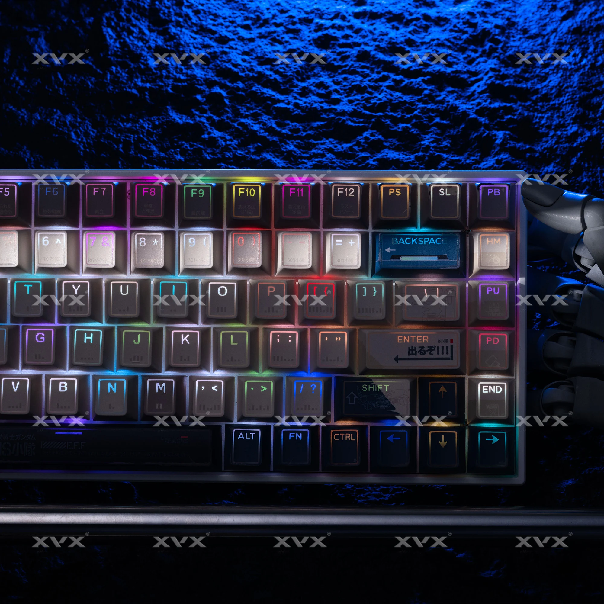 XVX 142 Keys Gundam Keycaps Shine Through Cherry Profile PBT Dye