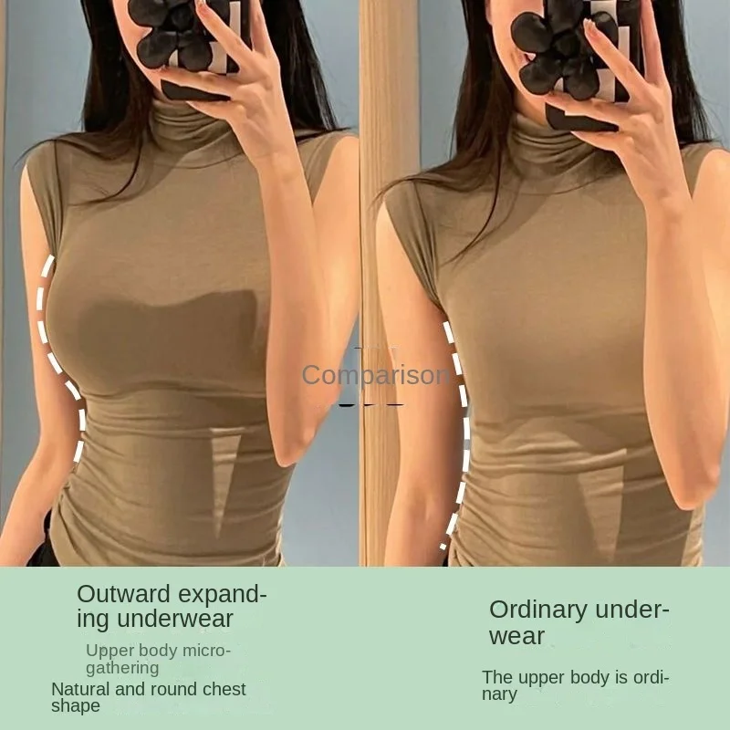 Traceless Back Underwear Women\'s Outward Enlarged Small Chest Show Big Summer Thin Style Show Waist Thin 4cm 6cm Thick