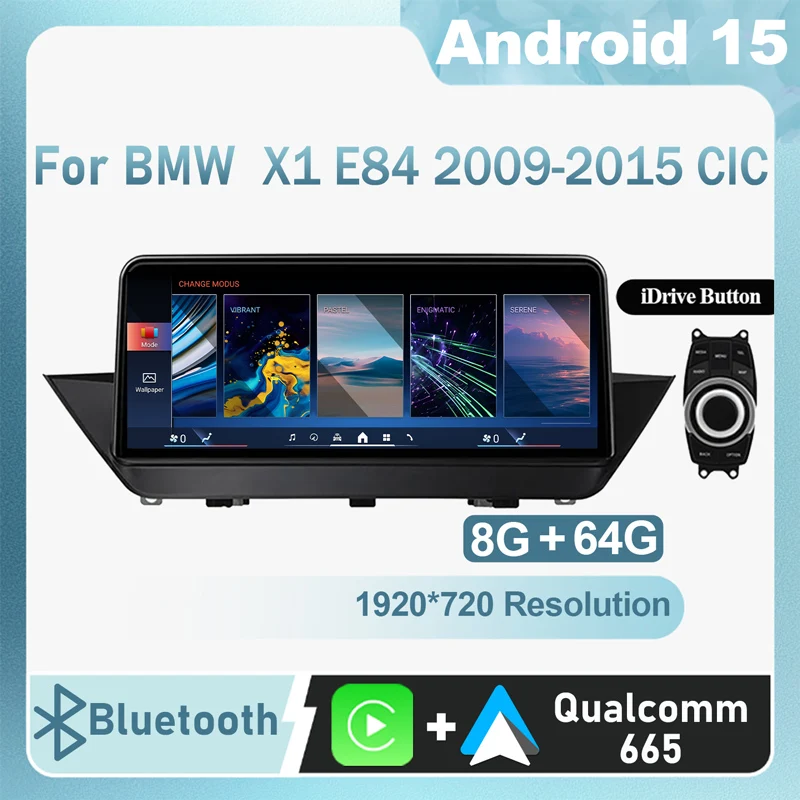 Fabrikpreis Auto-DVD-Player AndroidAuto für BMW X1 E84 2009-2015 CIC 8+64G Kabelloses Carplay Radio Multimedia Video Navigation GPS Android 15 Qualcomm Snapdragon 665 Chip