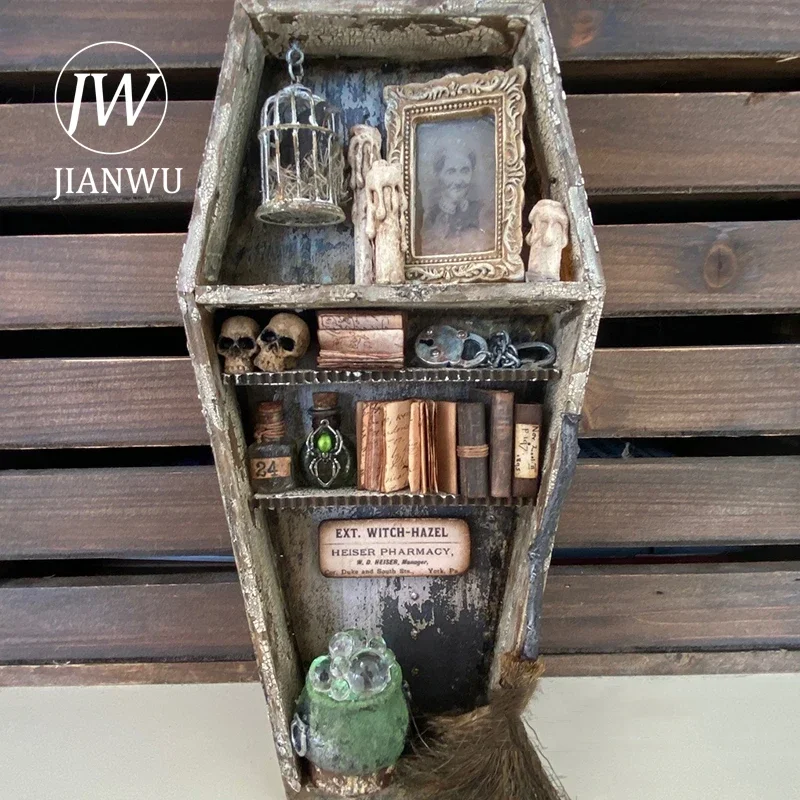 JIANWU Vintage โปร่งใสรอบบอลพลาสติกภูมิทัศน์วัสดุ Collage อุปกรณ์เสริม Creative DIY สมุดบันทึกสมุดภาพเครื่องเขียน