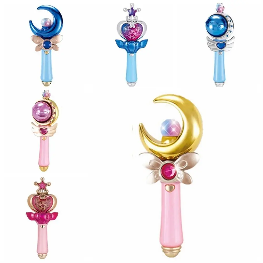 Led Light Girl Magic Wand Princess Wand With Music Moon Fairy Stick Light Stick Cartoon Shine Glow Stick Party Supplies