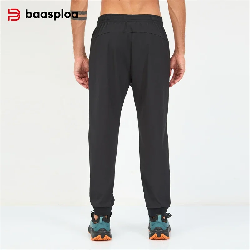 Baasploa Men Sport Pants Autumn Winter Velvet Casual Trousers Jogger Pants Plush Warm Woven Sweatpants Male Solid Zipper Pocket