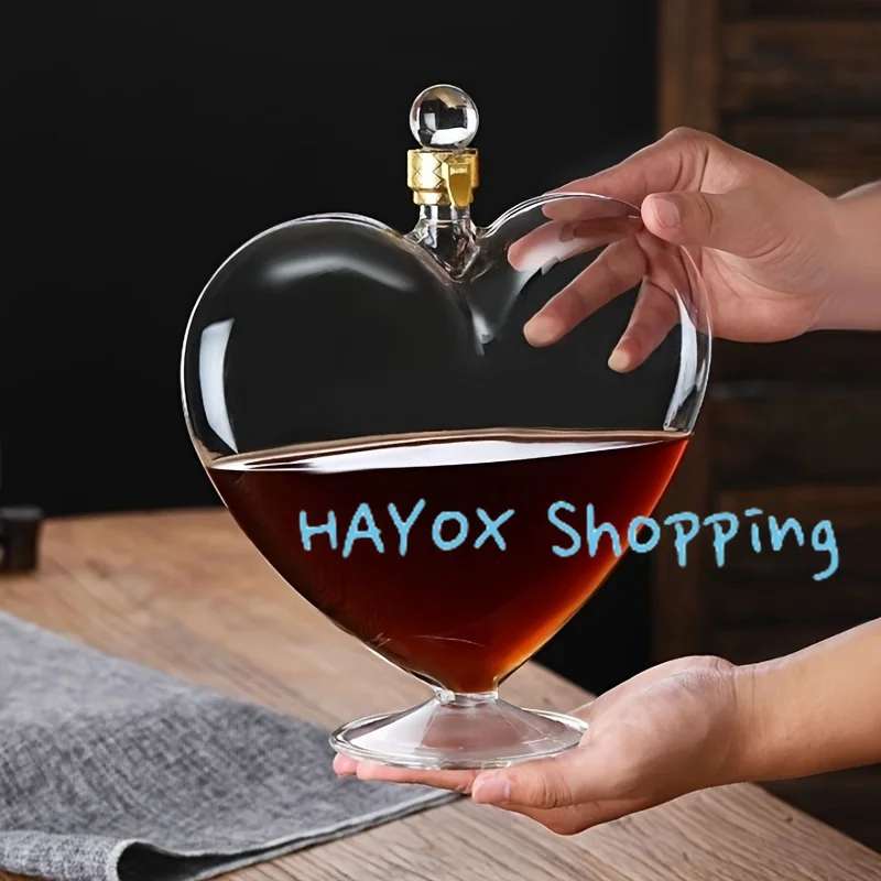 Heart-shaped Decanter 11.83oz Minimalist Creative Heart-shaped Decanter Large Capacity Red Wine Decanter, Creative Love Ornament