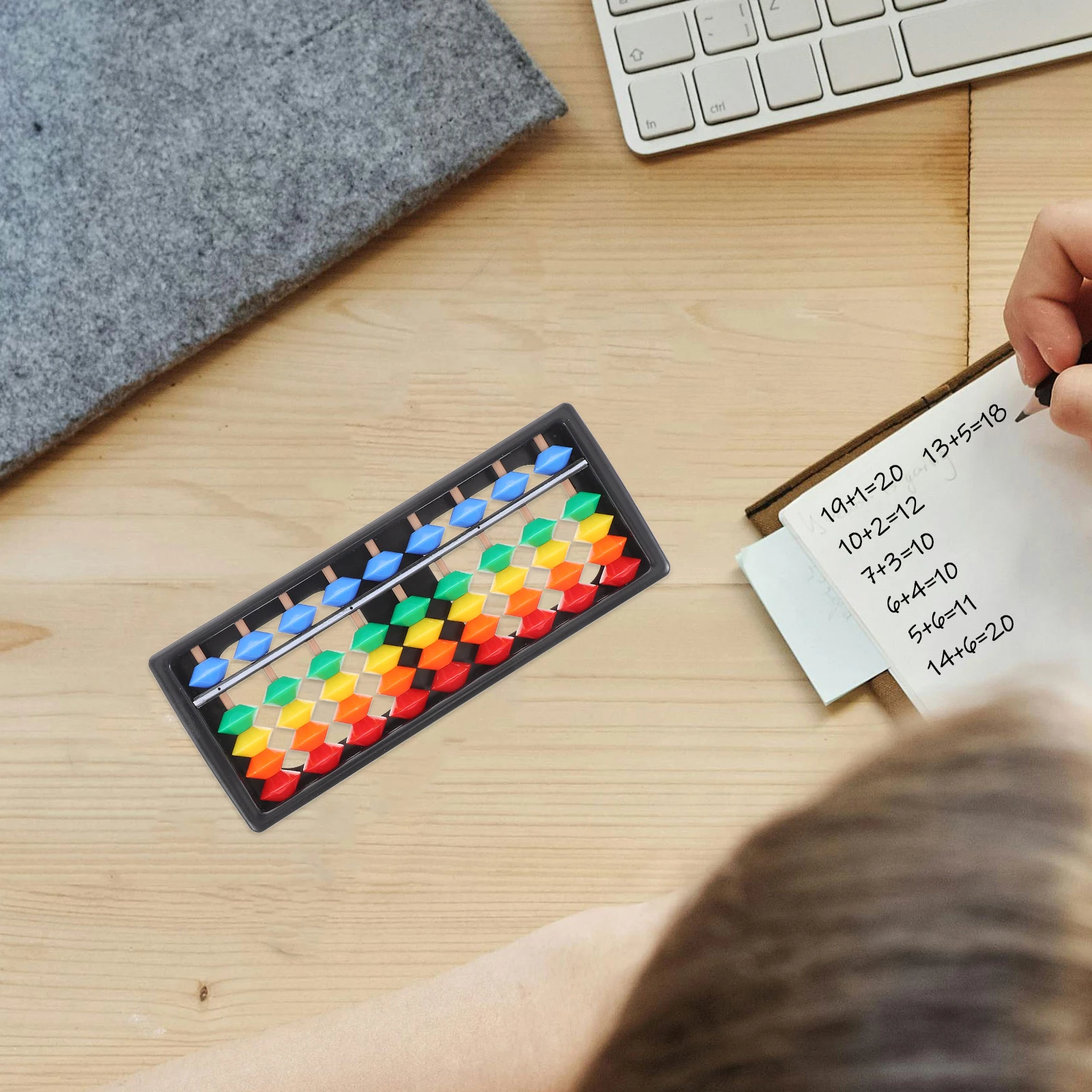 9行5ビーズカラフルなプラスチックそろばん中国計算機数学学習ツール教育用子供向け暗算軽量