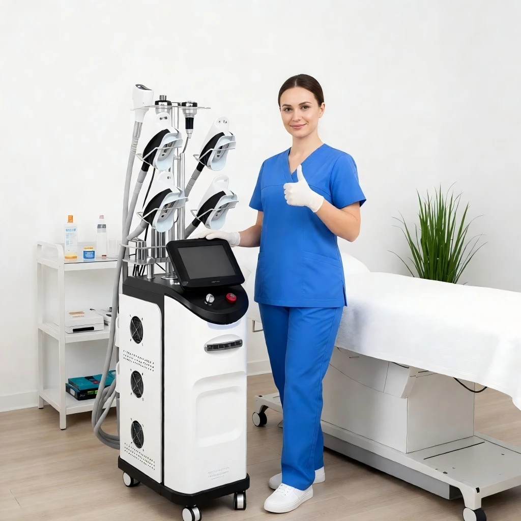 

Профессиональный аппарат для коррекции фигуры, уменьшения жира и моделирования тела для салонов красоты и спа.