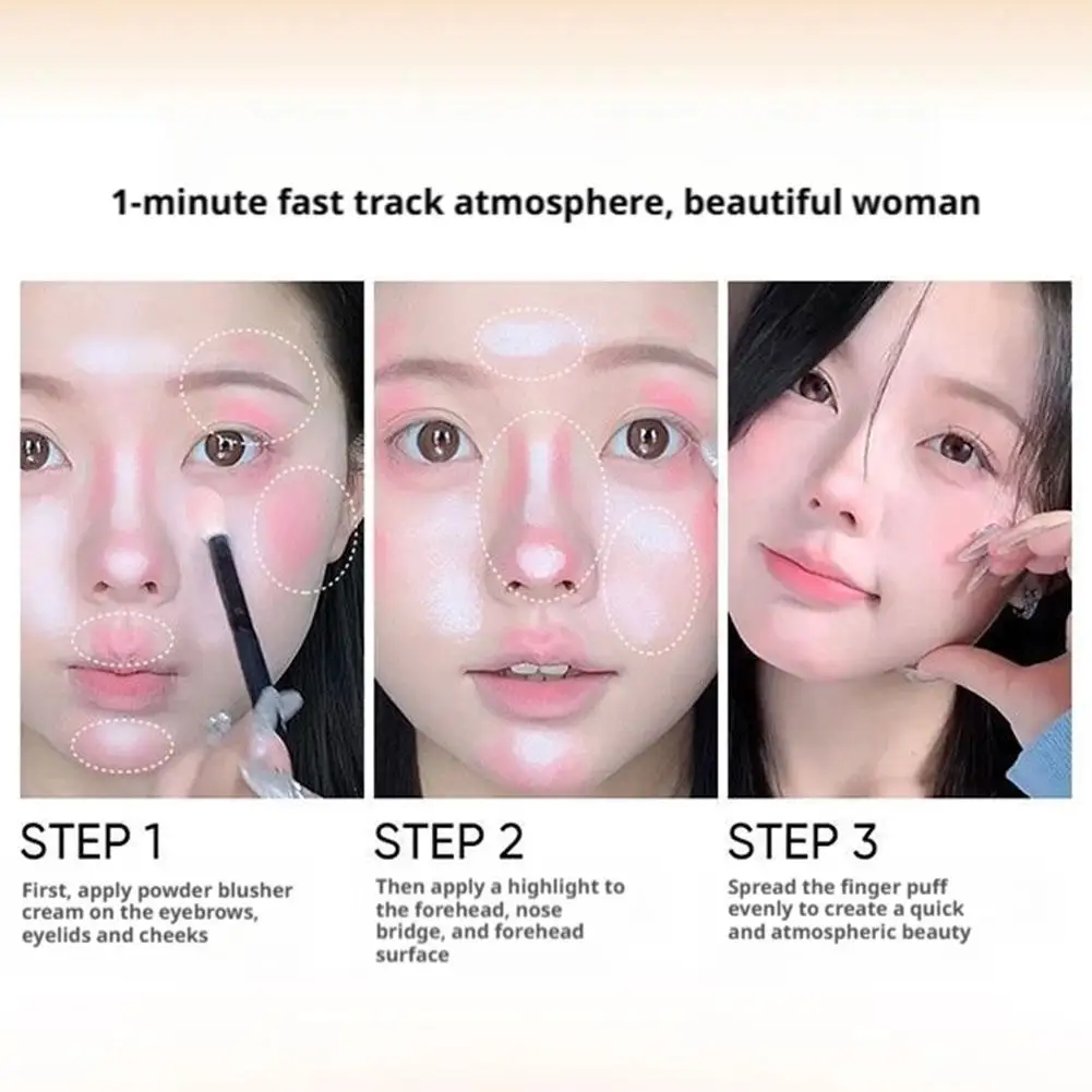 Paleta do makijażu twarzy 4 w 1: róż, brzoskwiniowy róż, puder, krem, rozświetlacz, matowy, rozszerzający paletę kolorów, rozjaśniający, róż do policzków, tint do policzków.