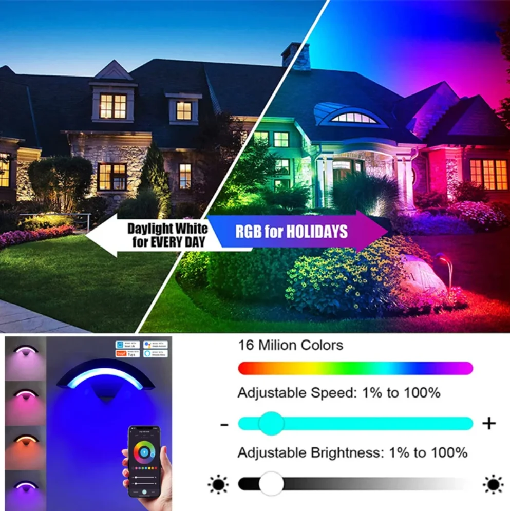 Picture 4: Outdoor Graffiti LED Smart Wall Lamp RGBCCT Ambient Wall Lamp Wall Lighting WiFi/Zigbee Support Alexa/Google