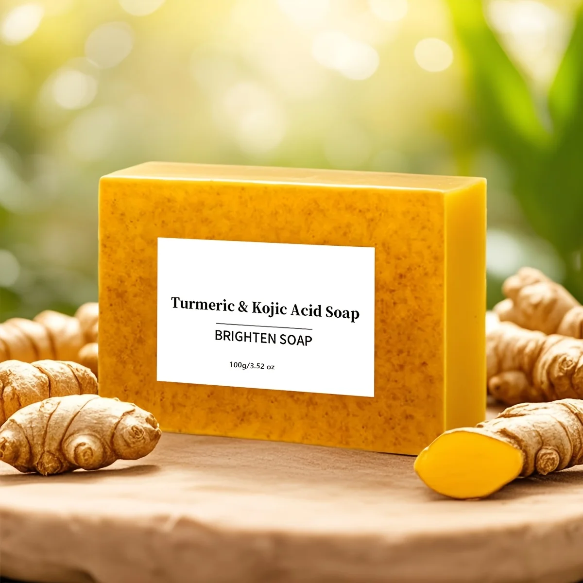 

100g Turmeric Kojic Acid Scrub Soap, Ginger Handmade Cold Soap, Bath and Face Soap