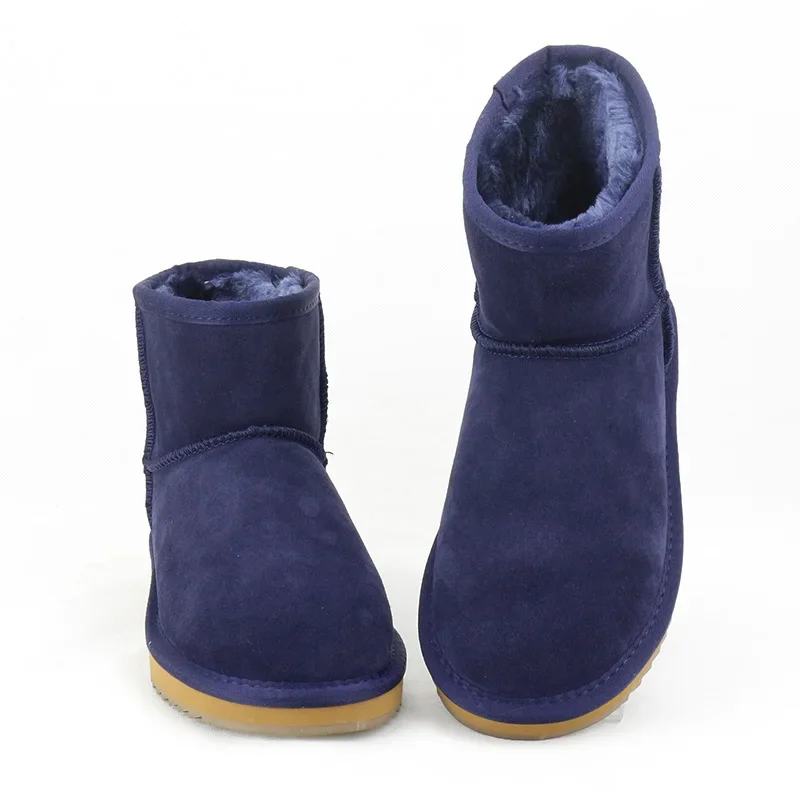 Hot Sale Snow Boots Warm Winter Boots Non-slip Soles Genuine Leather Women Boots Ankle Boots Thick Plush Lady Shoes