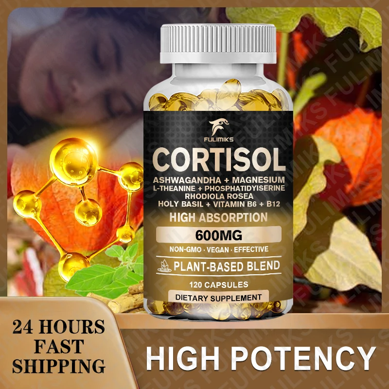 

Fulimiks Cortisol Health — снятие стресса, сбалансированное реагирование Cortisol, релаксация и глубокий сон — Ashwagandha, L-Theanine — без GMO