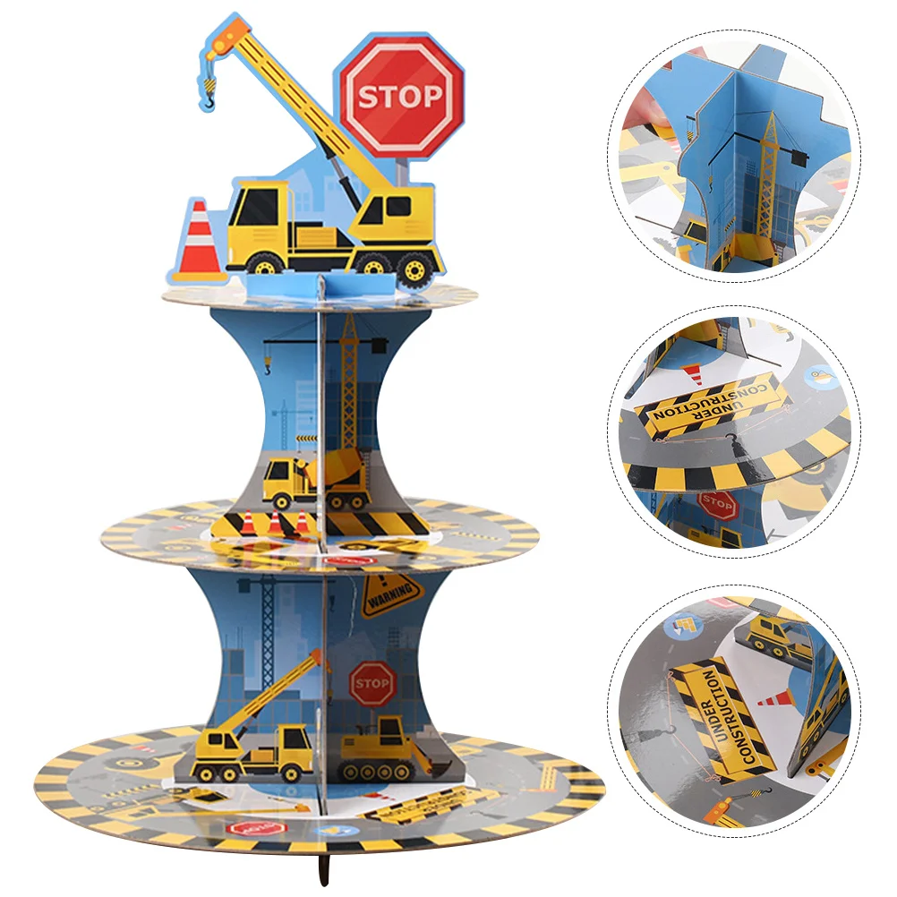 

3-Tier Paper Cake Stand Graduation Cupcake Tower Dessert Display Holder Party Table Rack Graduation Cupcake Stand